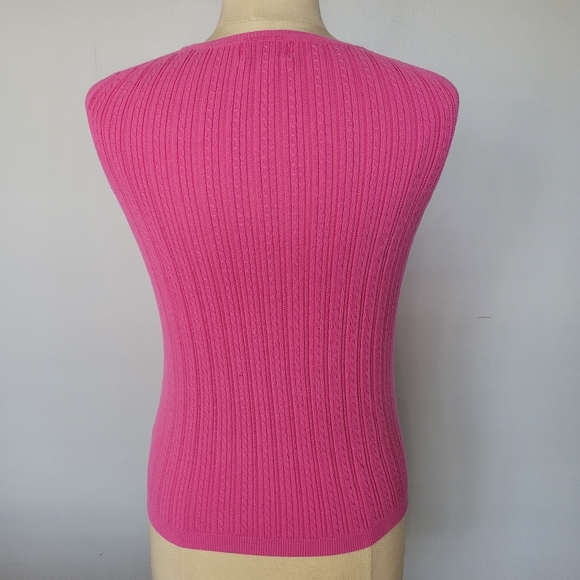 Foxcroft Set of Two Pink & Purple Cable Knit Sleeveless Sweater Vests SZ M - Picture 12 of 14